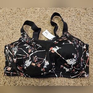 Floral Black Women's Sports Bra